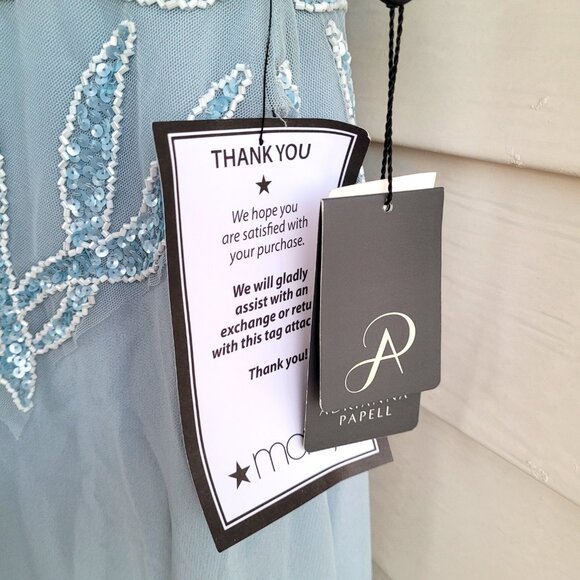 Adrianna Papell Light Blue Embroidered Midi Dress - Picture 3 of 10